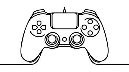 Continuous one line drawing of Game controller. Gamepads line art vector illustration
