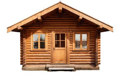 Fototapeta na wymiar Cozy Wooden Cabin On Isolated Background