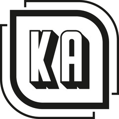 KA letter logo design on white background. KA logo. KA creative initials letter Monogram logo icon concept. KA letter design