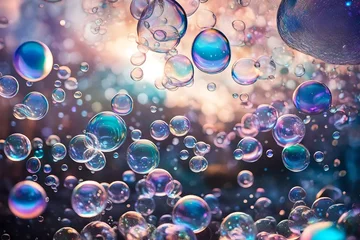 Keuken spatwand met foto background with bubbles © AI artistic beauty