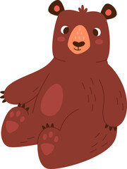 Naklejka premium Bear Animal Sitting
