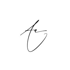 A hand-drawn signature logo design template	