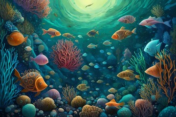 Obraz na płótnie Canvas coral reef in the red