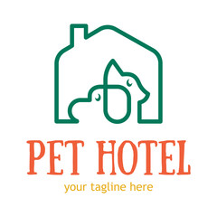 Dog or pet grooming and washing logo design template. Pet Care salon sign. Vector illustration.