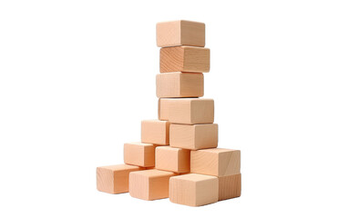 Wooden Blocks Tower On Isolated Background