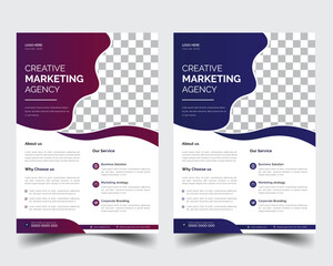 Corporate business flyer template design ,flyer in A4 with colorful business proposal, promotion, advertise, publication, cover page, - obrazy, fototapety, plakaty