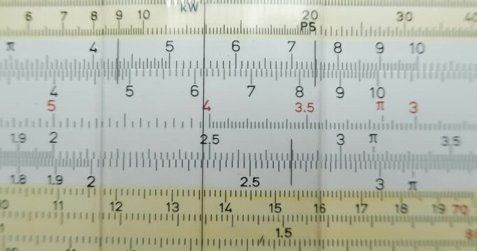 old slide rule slipstick analogue computer for mathematical calcululs, top view