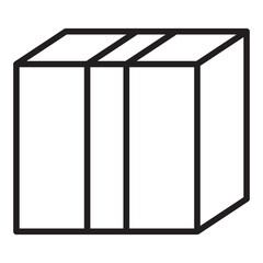 Cardboard box line icon.