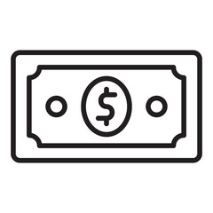 dollar banknote line icon
