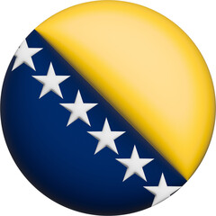 3D Flag of Bosnia and Herzegovina on circle