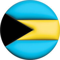 3D Flag of Bahamas on circle