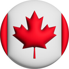 3D Flag of Canada on circle