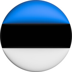 3D Flag of Estonia on circle