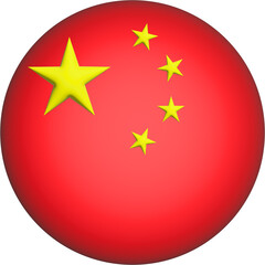 3D Flag of China on circle