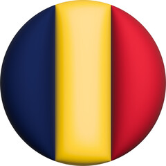 Fototapeta premium 3D Flag of Chad on circle