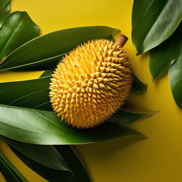 a yellow fruit with spikes on it