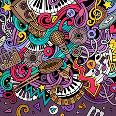 Music vector doodles illustration. Musical frame design