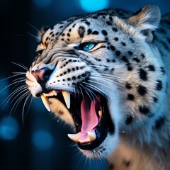 a close up of a leopard