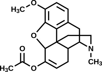 Fototapeta premium Thebacon structural formula, vector illustration