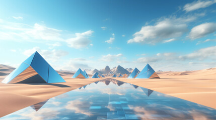 Fototapeta na wymiar 3d render abstract fantastic panoramic background