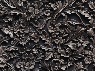 Seamless barocco scrollwork pattern venzel and whorl Royal vintage Victorian Gothic Rococo background
