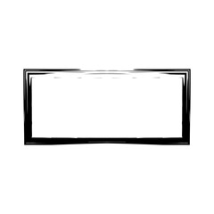 Obraz premium Grunge rectangular frame stamp. Ink empty black box. Rectangular border. Vector illustration isolated on white background.
