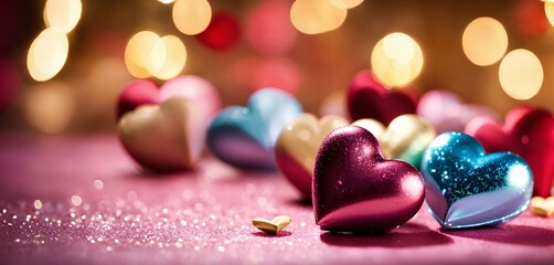 バレンタインデー、ハート型のチョコレート、コピースペース、背景｜Valentine's Day, heart-shaped chocolate. copy space, background. Generative AI