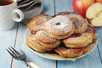 German traditional dessert dish Apfelkuehle	