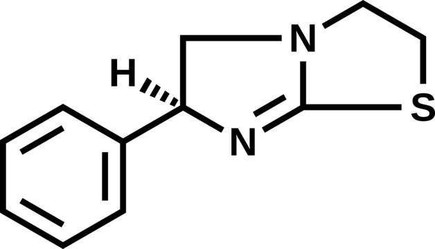 Levamisole structural formula, vector illustration