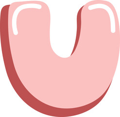 cute valentine alphabet lowercase u