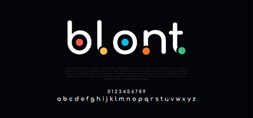 Blont Minimal style letters, vector typography design.  - obrazy, fototapety, plakaty
