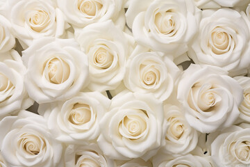 White roses in close up. Valentine's Day background.