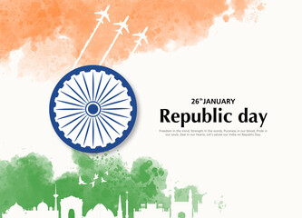 26 January- Happy Republic Day of India celebration. - obrazy, fototapety, plakaty