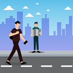 Obraz premium businessman running on the street