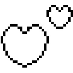 doodle heart Pixel y2k shape trendy element geometric shape illustration icons retro futuristic valentine 