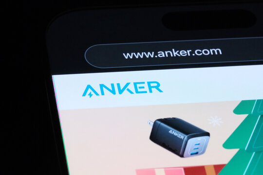 Shanghai,China-Dec.12 2023: Anker Innovations company brand logo on official website