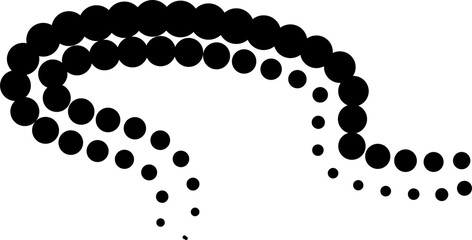 Line dotted halftone shape, waves, swirl, curve
