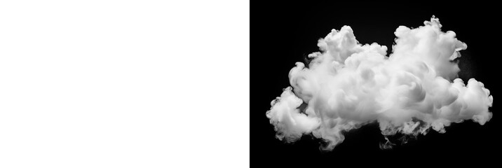 White fluffy cloud isolated on the transparent background, graphic resource, png