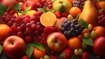 Naklejka na ściany i meble Closeup shot of Fruits 