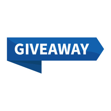 Giveaway In Blue Rectangle Ribbon Shape For Promotion Information Business Marketing Social Media
