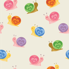 Very beautiful snail vector seamless pattern design for decoration, wallpaper, wrapping paper, fabric, background, etc.
