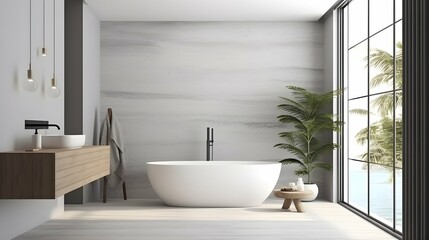 modern bathroom washroom interior design mockup template bathtub decor