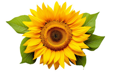 Radiant Sunflower Blossom On Transparent Background