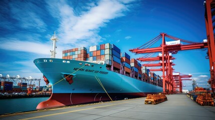 transportation terminal ship cargo illustration export freight, vessel dock, handling maritime transportation terminal ship cargo