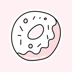 Donut.Vector illustration in doodle style.