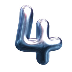 silver metal font number 4