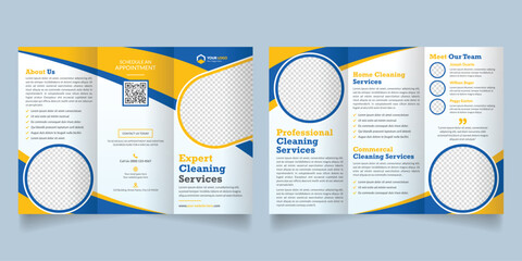 Dry Cleaning & Laundry service trifold brochure design template