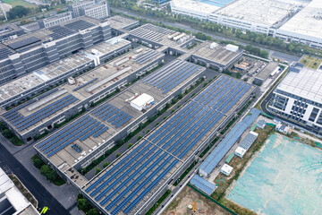 solar power station on factory rooftop