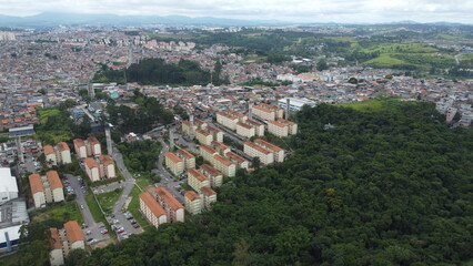 Fototapeta na wymiar Visão aérea da região residencial da cidade de Guarulhos, SP, Brasil