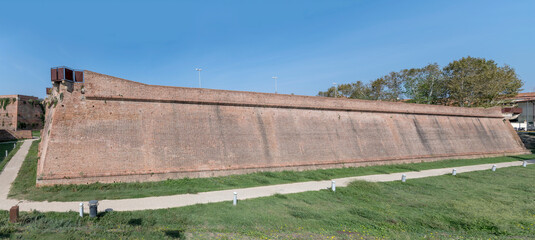 Fototapeta na wymiar rampart of Fortezza fortification, Grosseto, Italy